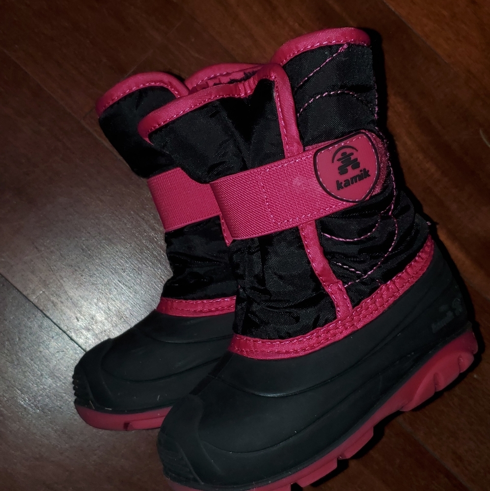 Kamik snow boots kid black pink 8T